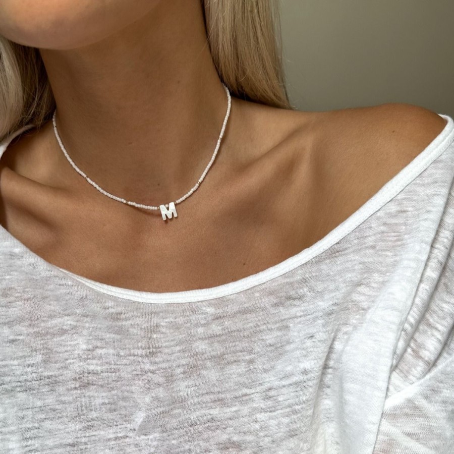 Naszyjniki Selfie Jewellery | Naszyjnik Letter Necklace White -
