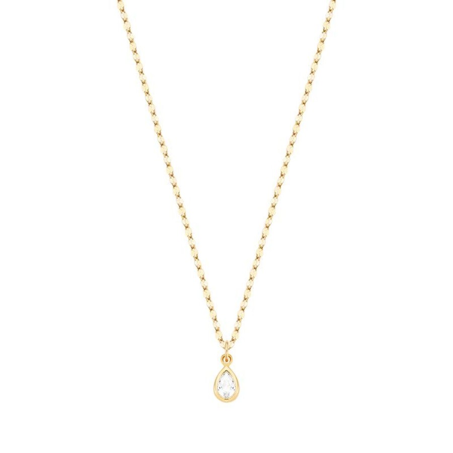 Naszyjniki Selfie Jewellery | Naszyjnik New Charm Teardrop White Gold -